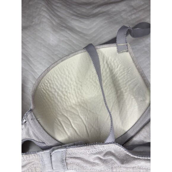 Ambrielle 36B Gray Push-Up Demi Bra Lightly Padded Underwire Everyday Wear - Picture 3 of 6